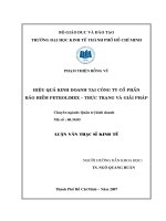 hiệu quả kinh doanh tại công ty cổ phần bảo hiểm Petrolimex