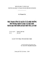 Thực trạng công tác quản lý của hiệu trưởng đối với hoạt động tự học của học sinh trung học phổ thông huyện Thốt nốt, Cần Thơ