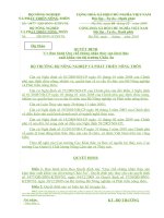 QUYẾT ĐỊNH Số:            /QĐ-BNN- KTBVNL