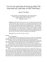 Vai trò của phụ nữ trong gia đình Việt Nam hiện nay