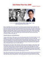 Giaỉ thưởng Nobel hóa học 2008