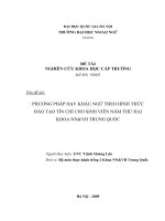PHƯƠNG PHÁP DẠY KHẨU NGỮ CHO SINH VIÊN NĂM THỨ HAI  KHOA NN&VH TRUNG QUỐC