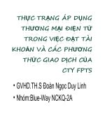Thực trạng áp dụng thương mại điện tử trong việc đặt tài khoản và các phương thức giao dịch của công ty FPTS
