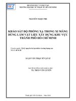 Khảo sát độ phóng xạ trong xi măng dùng làm vật liệu xây dựng khu vực thành phố HCM
