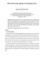 Phát triển nông nghiệp ở tỉnh Quảng Nam