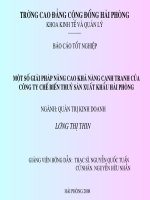 Một số giải pháp nâng cao khả năng cạnh tranh của công ty chế biến thủy sản xuất khẩu Hải Phòng