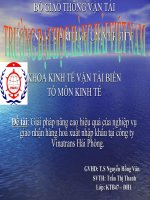 Giải pháp nâng cao hiệu quả của nghiệp vụ giao nhận hàng hóa xuất nhập khẩu tại công ty Vinatrans Hải Phòng