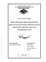 Phân tích hoạt động thanh toán quốc tế tại ngân hàng thương mại cổ phần công thương Việt nam