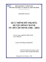 QUÁ TRÌNH ĐÔ THỊHÓA HUYỆN BÌNH CHÁNH  TP. HỒ CHÍ MINH (1986 - 2003)