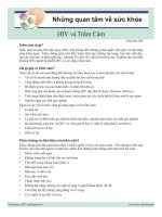 Những quan tâm về sức khỏe HIV và trầm cảm
