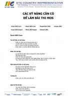 Các kĩ năng cần có để làm bài thi MOS