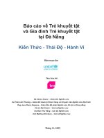 Báo cáo về trẻ em khuyết tật và gia đình trẻ em khuyết tật tại đà nẵng