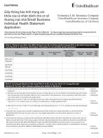 Giấy thông báo tình trạng sức  khỏe của cá nhân dành cho cơ sở  thương mại nhỏ/Small Business  Individual Health Statement  Application