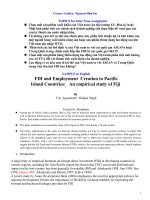 TOPICS for Inter Econ Assignment 2013