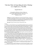 Văn hóa Thái với hoạt động du lịch ở Mường  Lò ( Nghĩa Lộ ), Yên Bái