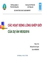 CÁC HOẠT ĐỘNG LỒNG GHÉP GIỚI CỦA DỰ ÁN VIE/02/016