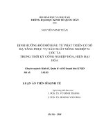 103 Định hướng đổi mới đầu tư phát triển cơ sở hạ tầng phục vụ sản xuất nông nghiệp nước ta trong thời kỳ công nghiệp hóa, hiện đại hóa