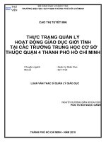 THỰC TRẠNG QUẢN LÝ  HOẠT ĐỘNG GIÁO DỤC GIỚI TÍNH  TẠI CÁC TRƯỜNG TRUNG HỌC CƠ SỞ THUỘC QUẬN 4 THÀNH PHỐ HỒ CHÍ MINH