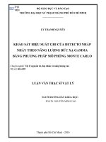 Khảo sát hiệu suất ghi của Detecto nhấp nháy theo năng lượng bức xạ gama bằng phương pháp mô phỏng monte carlo