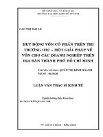 387 Huy động vốn cổ phần trên thị trường OTC – một giải pháp về vốn cho các doanh nghiệp trên địa bàn TP.HCM