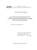 Kế toán tổng hợp chi phí và tính giá thành