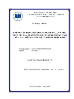 Những tác động đến doanh nghiệp vừa và nhỏ trên địa bàn Thành Phố Hồ Chí Minh