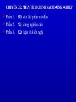 CHUYÊN ĐỀ: PHÂN TÍCH CHÍNH SÁCH NÔNG NGHIỆP