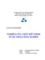 Nghiên cứu tính chất kết dính từ bã thải công nghiệp