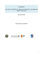 Kết quả từ nghiên cứu quốc gia về bạo lực gia đình với phụ nữ Việt Nam