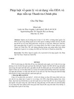 Pháp luật về quản lý và sử dụng vốn ODA và thực tiễn tại Thanh tra chính phủ