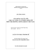 164 Xây dựng cơ cấu vốn cho các Công ty Cổ phần niêm yết trên thị trường chứng khoán Việt Nam