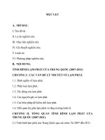 MỤC LỤC-Tình hình lạm phát của Trung Quốc(2007-2011)