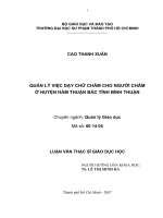 Quản lý việc dạy chữ chăm cho người chăm ở huyện hàm thuận bắc tỉnh Bình Thuận