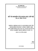 Những chính sách và giải pháp chủ yếu nhằm hình thành và phát triển chợ đầu mối