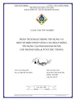 Phân tích hoạt động tín dụng và một số biện pháp nâng cao hoạt động tín dụng tại PGD Khánh Hưng chi nhánh NHNN v PTNT Sóc Trăng