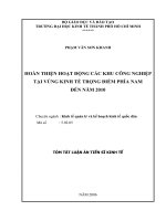 Hoàn thiện hoạt động các khu công nghiệp tại vùng kinh tế trọng điểm phía Nam đến năm 2010