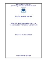 173 Định giá trong hoạt động mua lại và sáp nhập doanh nghiệp tại Việt Nam