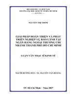 266 Giải pháp hoàn thiện và phát triển nghiệp vụ bảo lãnh tại Ngân hàng Ngoại thương chi nhánh TP.HCM