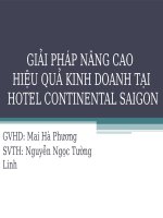 GIẢI PHÁP NÂNG CAO HIỆU QUẢ KINH DOANH TẠI HOTEL CONTINENTAL