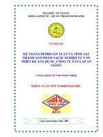 37 Kế toán chi phí sản xuất và giá thành sản phẩm tại Xí nghiệp tư vấn thiết kế xây dựng công ty xây lắp An Giang.