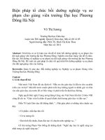 Biên pháp tổ chức bồi dưỡng nghiệp vụ sư phạm cho giảng viên trường ĐH Phương Đông