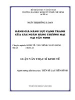 117 Đánh giá năng lực cạnh tranh của các Ngân hàng thương mại tại Tây Ninh