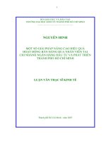 446 Một số giải pháp nâng cao hiệu quả hoạt động bán hàng qua nhân viên tại chi nhánh Ngân hàng Đầu tư & Phát triển TP.HCM