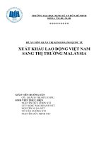 XUẤT KHẨU LAO ĐỘNG VIỆT NAM SANG THỊ TRƯỜNG MALAYSIA