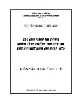 237 Các giải pháp tài chính nhằm tăng cường thu hút FDI sau khi Việt Nam gia nhập WTO