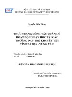 Thực trạng công tác quản lý hoạt động dạy học tại các trường dạy trẻ khuyết tật tỉnh Bà Riạ, Vũng Tàu