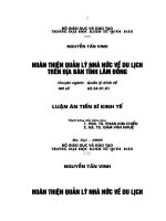 112 Hoàn thiện quản lý nhà nước về du lịch trên địa bàn tỉnh Lâm Đồng