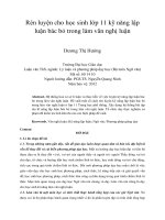 Rèn luyện cho học sinh lớp 11 kĩ năng lập luận bác bỏ trong làm văn nghị luận