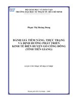 Đánh giá tiềm năng, thực trạng và định hướng phát triển kinh tế biển huyện Gò Công Đông