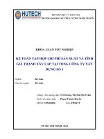 Kế toán tập hợp CPSX và tính giá thành xây lắp tại công ty xây dựng số 1